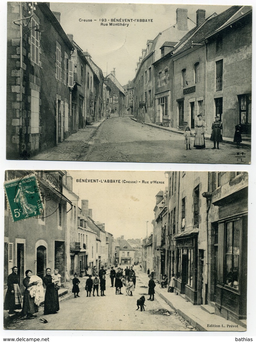 CREUSE. LOT De 8 CPA (Montaigut, St-Christophe, Nouziers, Bénévent,Ladapeyre, Naillat) - Autres & Non Classés