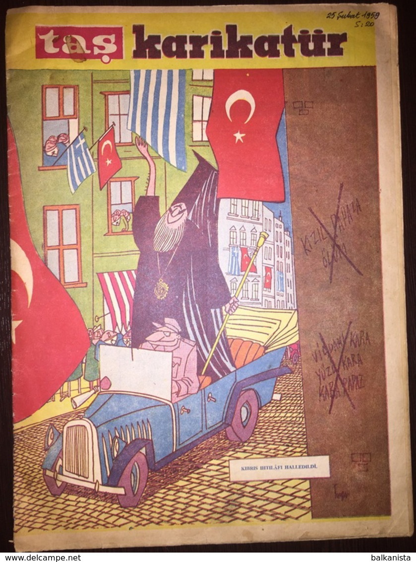 Makarios Cyprus Treaty Of Guarantee Of Republic Of Cyprus 1959 Turkish Magazine - Cómics & Mangas (otros Lenguas)