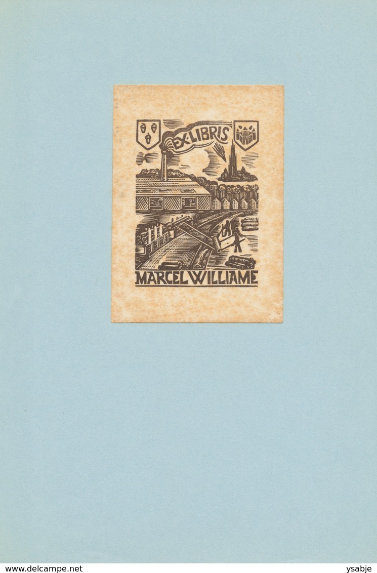 Ex Libris Marcel Williame - Jef Leysen (Antwerpen) (met Serieuze Foxing) - Ex-libris