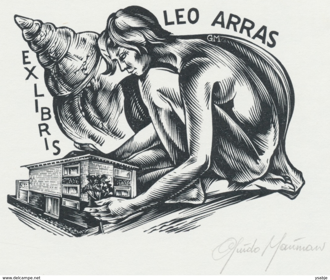 Ex Libris Leo Arras - Guido Mariman Gesigneerd - Exlibris