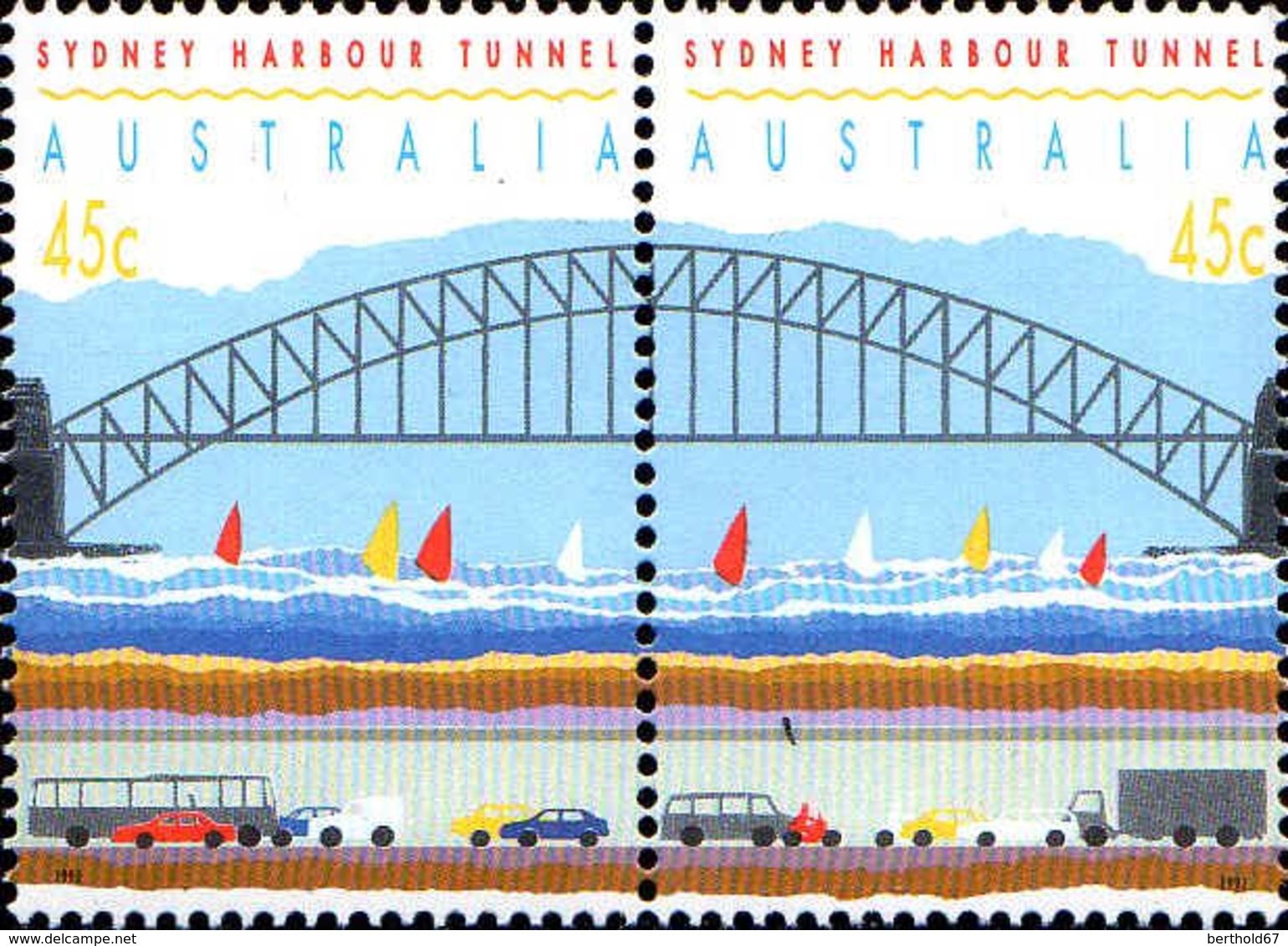 Australie Poste N** Yv:1276/1277 Port De Sydney Ouverture Du Tunnel De Liaison (Thème) - Ponts