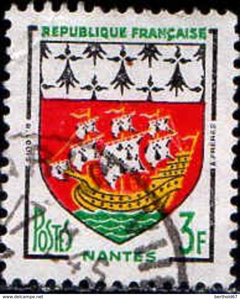 France Poste Obl Yv:1185 Mi 1222 Yv:0,15 Euro Nantes Armoiries (TB Cachet Rond) - Usados