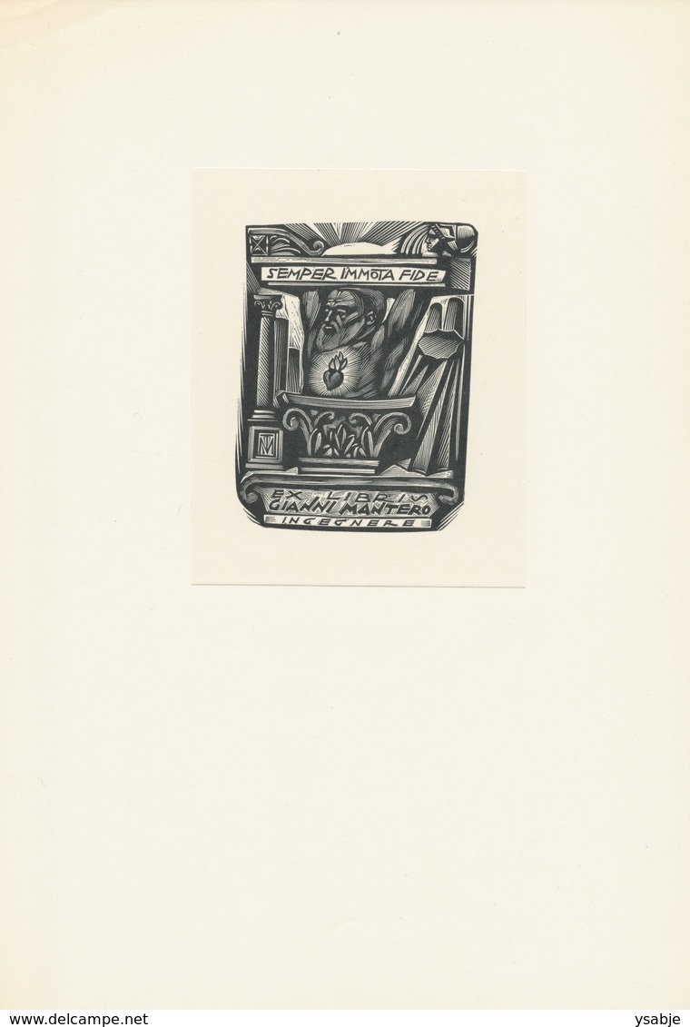 Ex Libris Gianni Mantero - Tranquillo Marangoni (1912-1992) (gestempeld Op Rug) - Ex-Libris