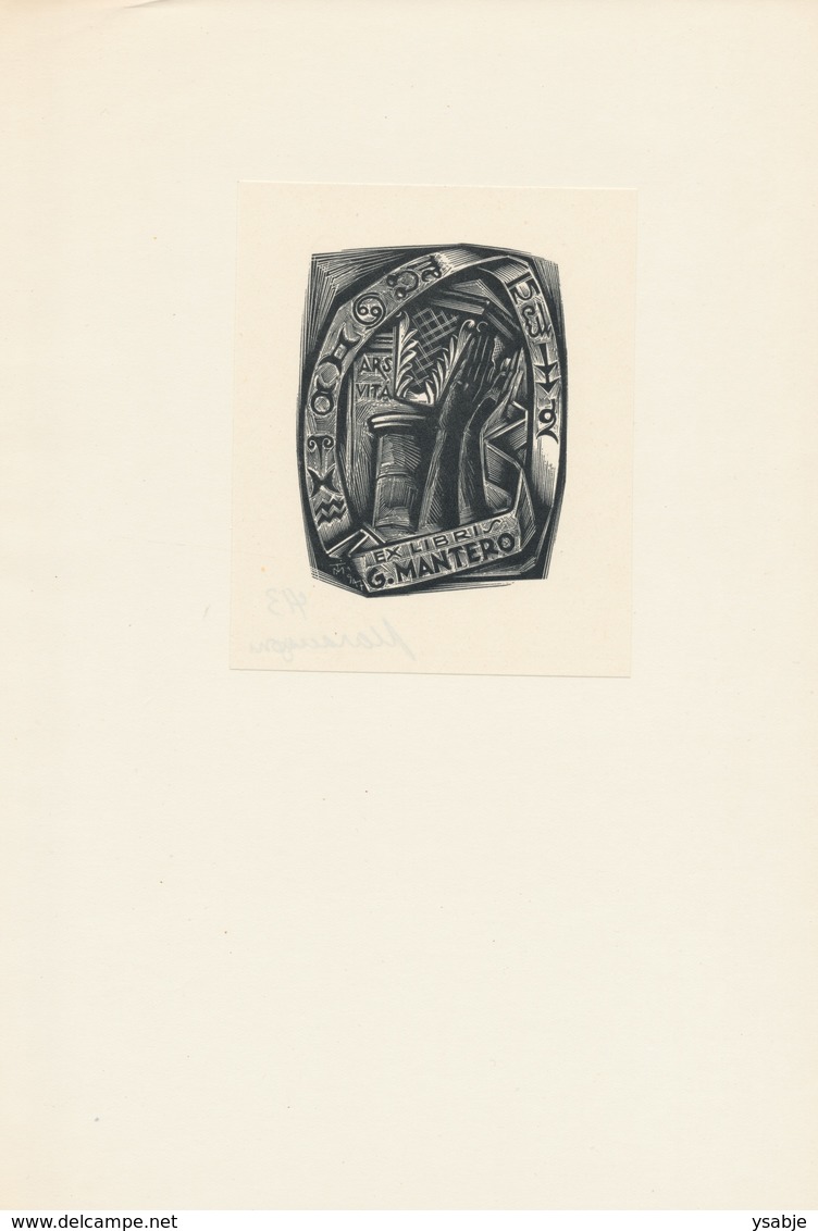 Ex Libris Gianni Mantero - Tranquillo Marangoni (1912-1992) - Ex-libris