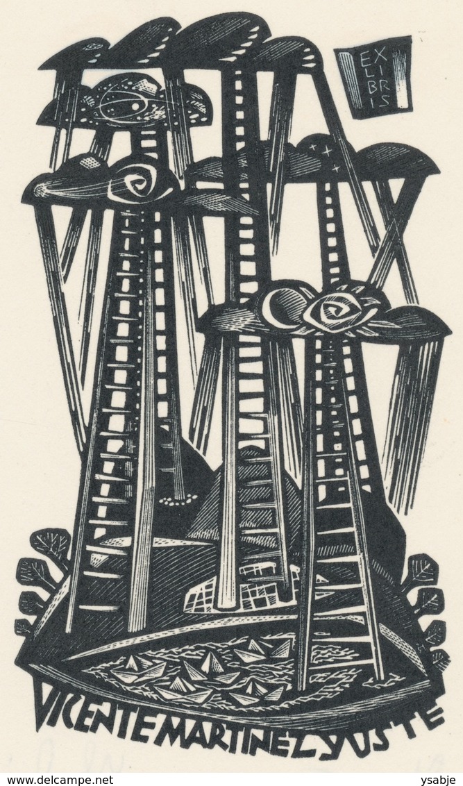 Ex Libris Vicente Martinez Yuste - Tranquillo Marangoni (1912-1992) - Exlibris