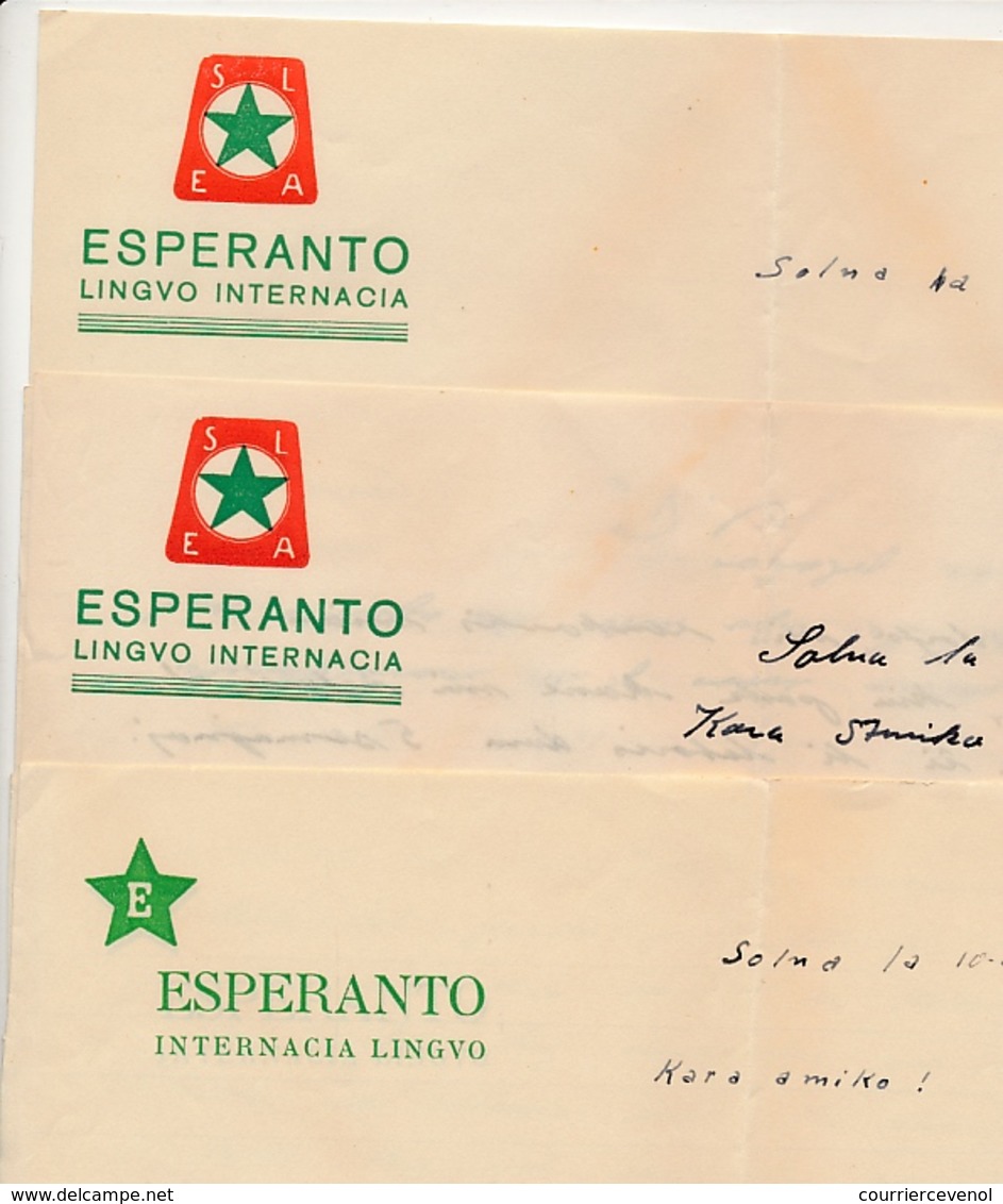 ESPERANTO - Lot vignettes diverses et en-têtes de lettres. Voir scans