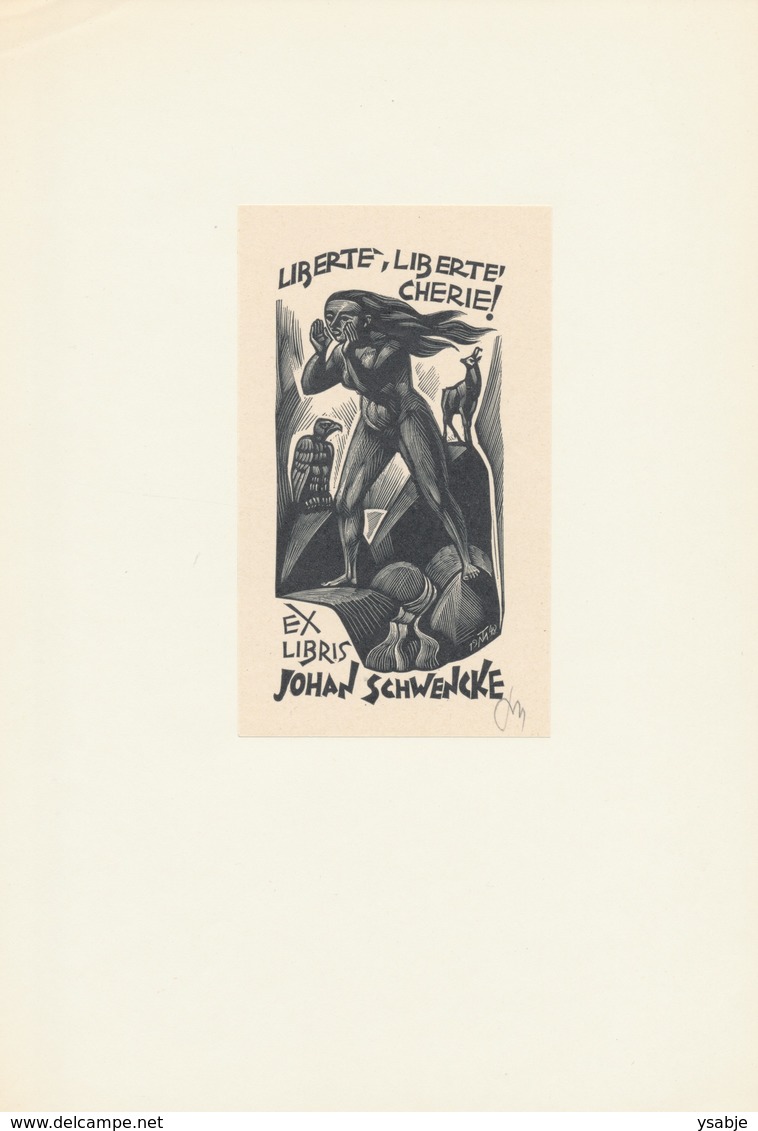 Ex Libris Johan Schwencke - Tranquillo Marangoni (1912-1992) Monogram - Ex-libris