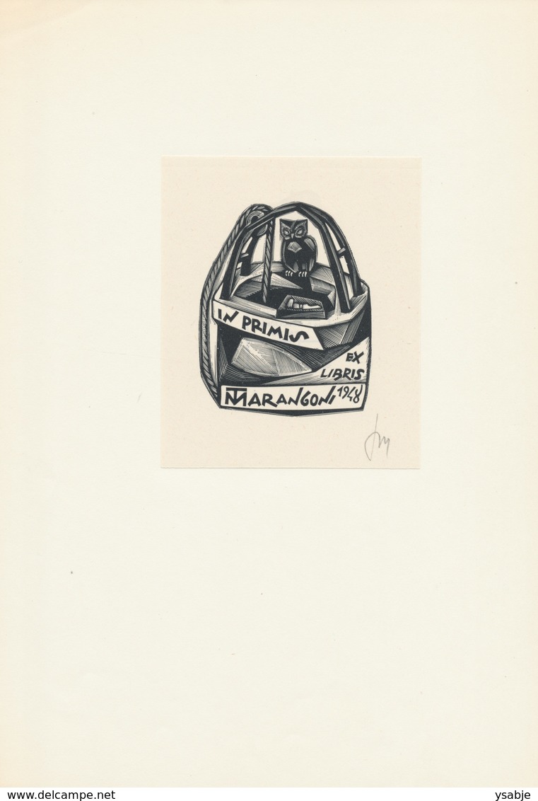 Ex Libris Marangoni (In Primis) - Tranquillo Marangoni (1912-1992) Monogram - Ex-libris