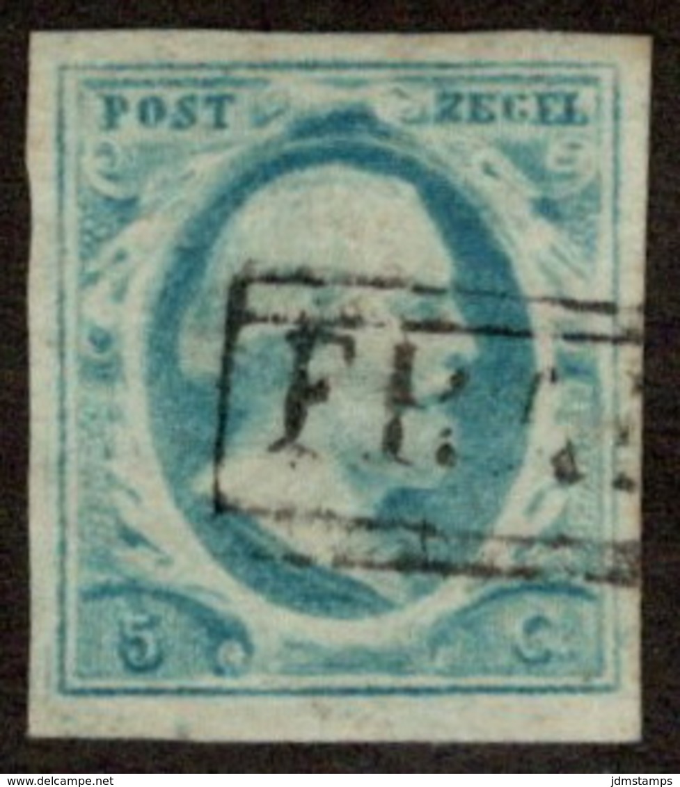 NTH SC #1a U 1852 KingWilliam III Light Blue 4-margins CV $40.00 - Used Stamps