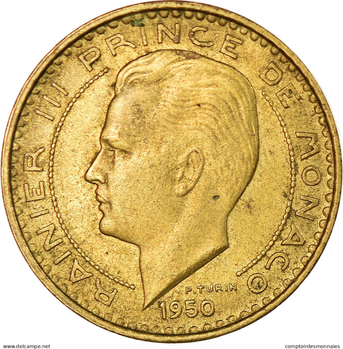 Monnaie, Monaco, Rainier III, 10 Francs, 1950, TTB+, Aluminum-Bronze, KM:130 - 1949-1956 Anciens Francs