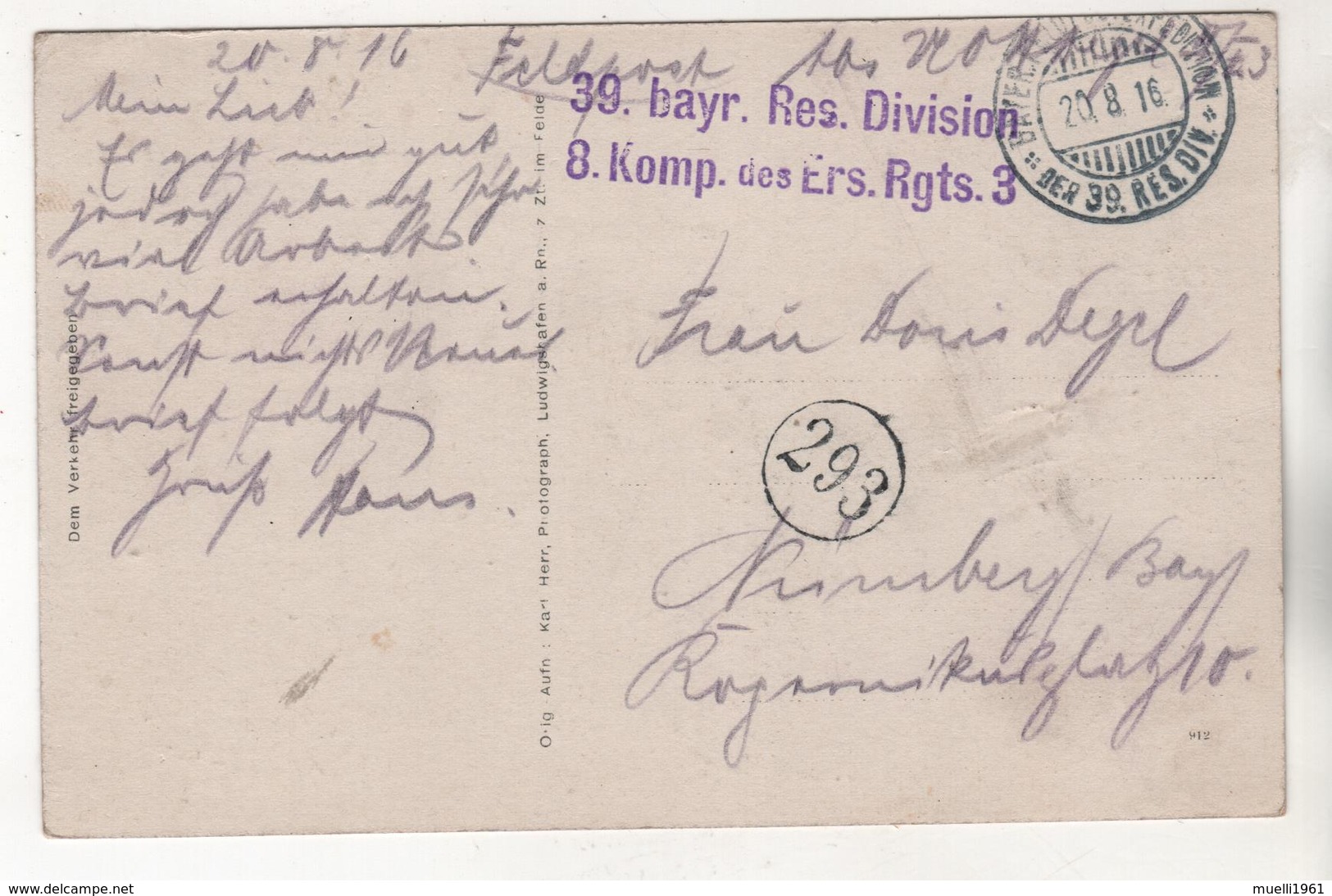 +2280, Feldpost, Vogesen - Oorlog 1914-18