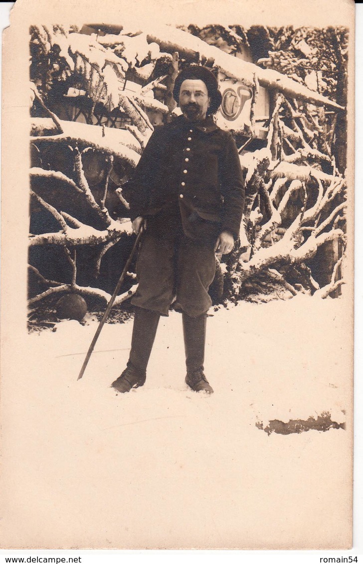 CARTE PHOTO DE CHASSEUR ALPIN - Régiments