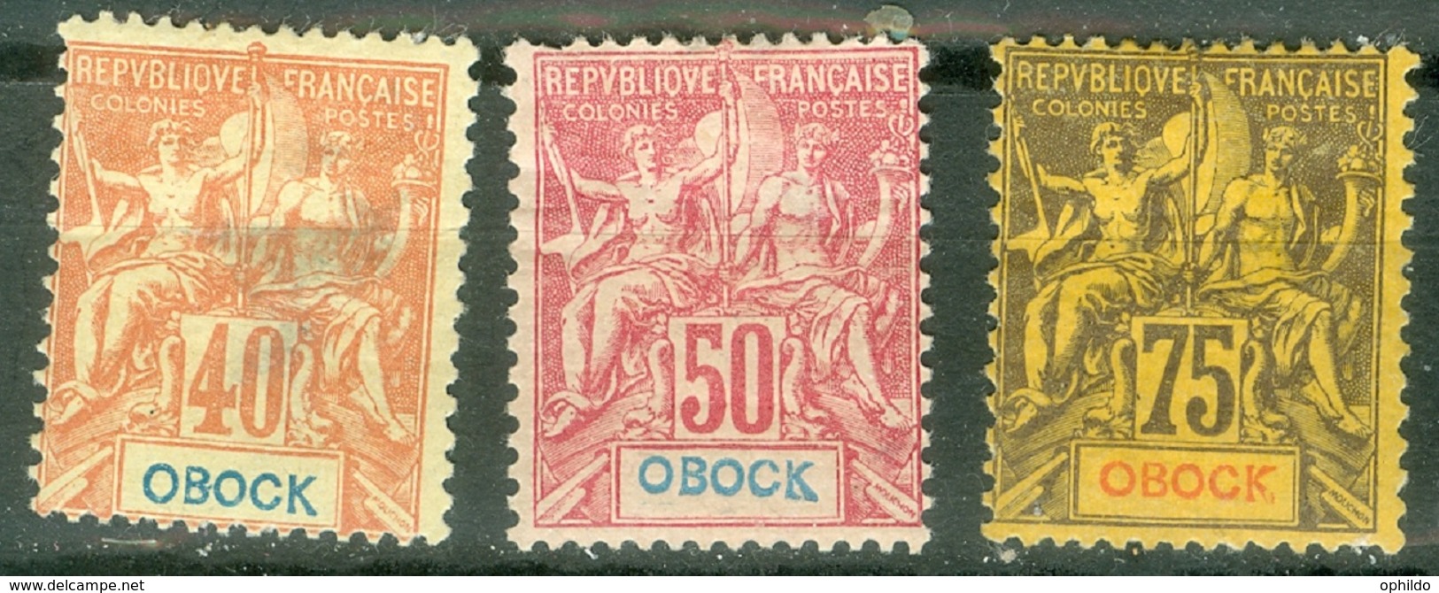 Obock   41 , 42 Et 43  *  Second Choix - Unused Stamps