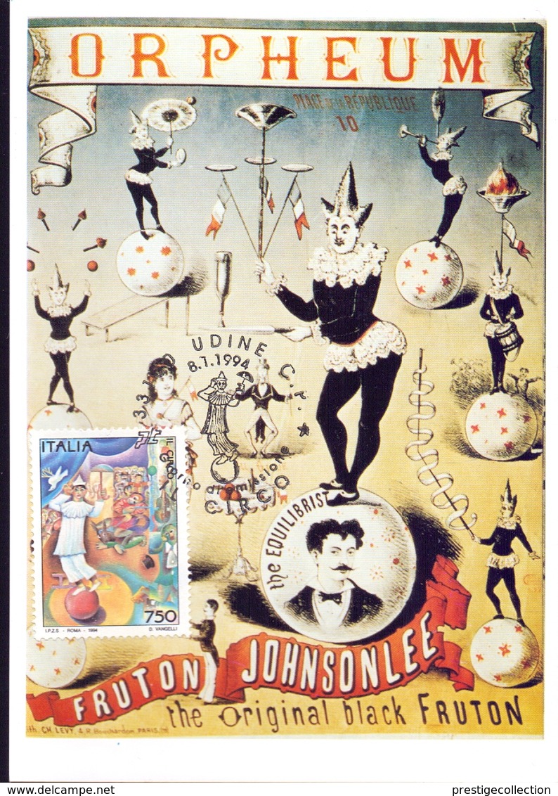 CIRCO ORPHEUM  UDINE   FDC  1994 MAXIMUM POST CARD (GENN200073) - Costumi