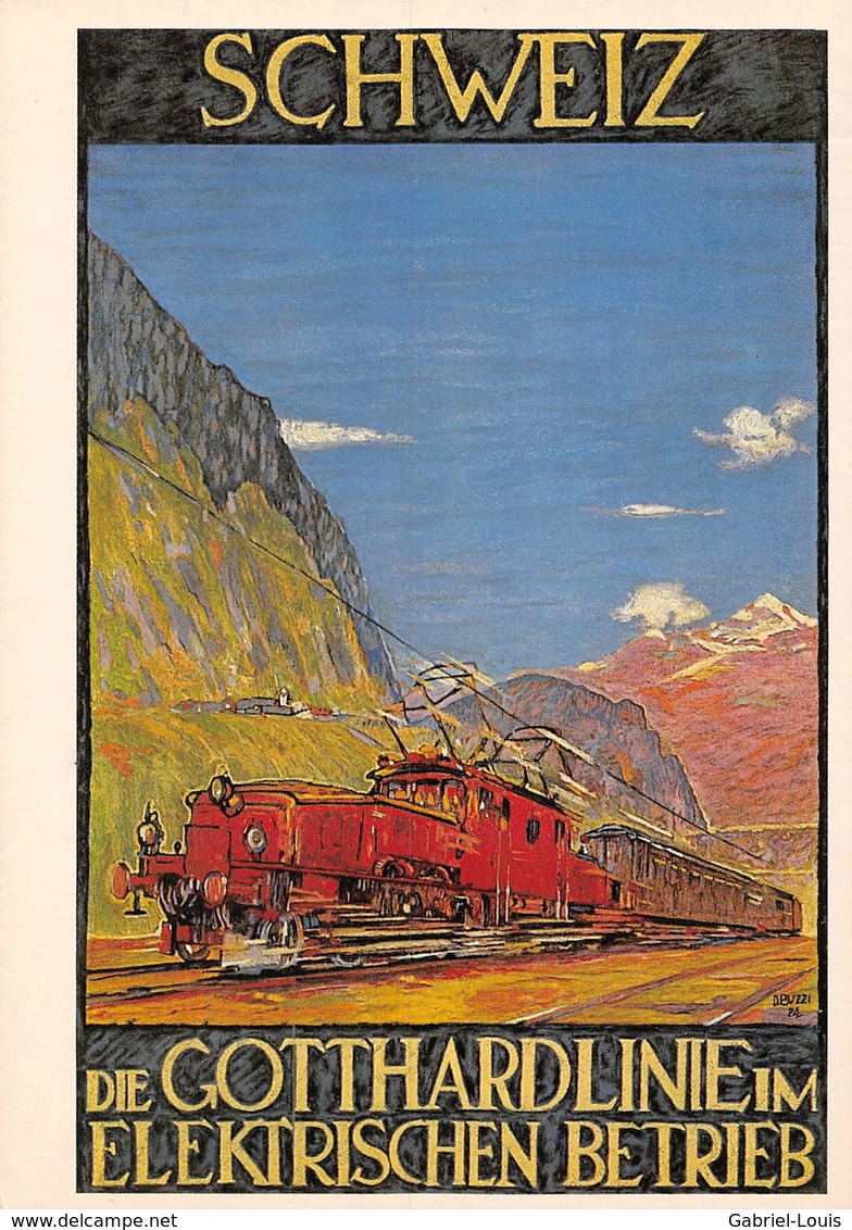 Reproduction: Die Gotthardline Im Eléktrischen Betrieb St- Gotthard Gothard - Train - Schweiz 1924 (15 X 10 Cm ) - Risch-Rotkreuz