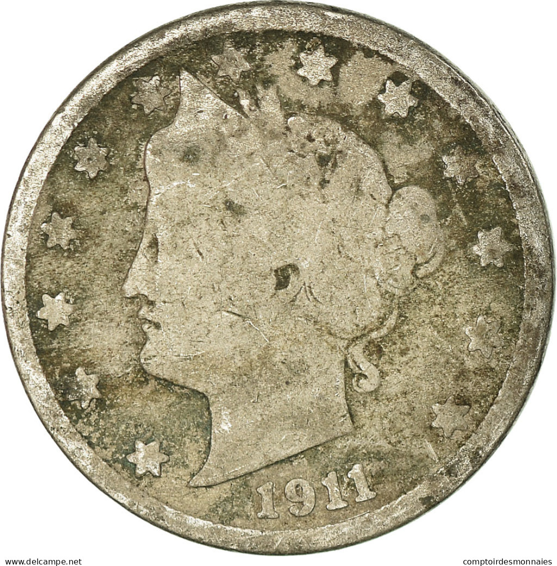 Monnaie, États-Unis, Liberty Nickel, 5 Cents, 1911, U.S. Mint, Philadelphie - 1883-1913: Liberty