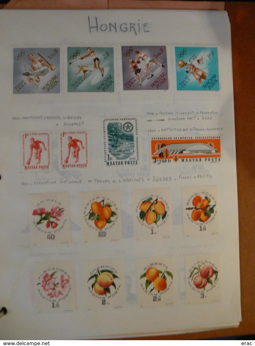 Hongrie - Collection quasi complète de 1959 à 1969 - Neufs * en majorité - Nombreuses séries non dentelées - Cote + 1300