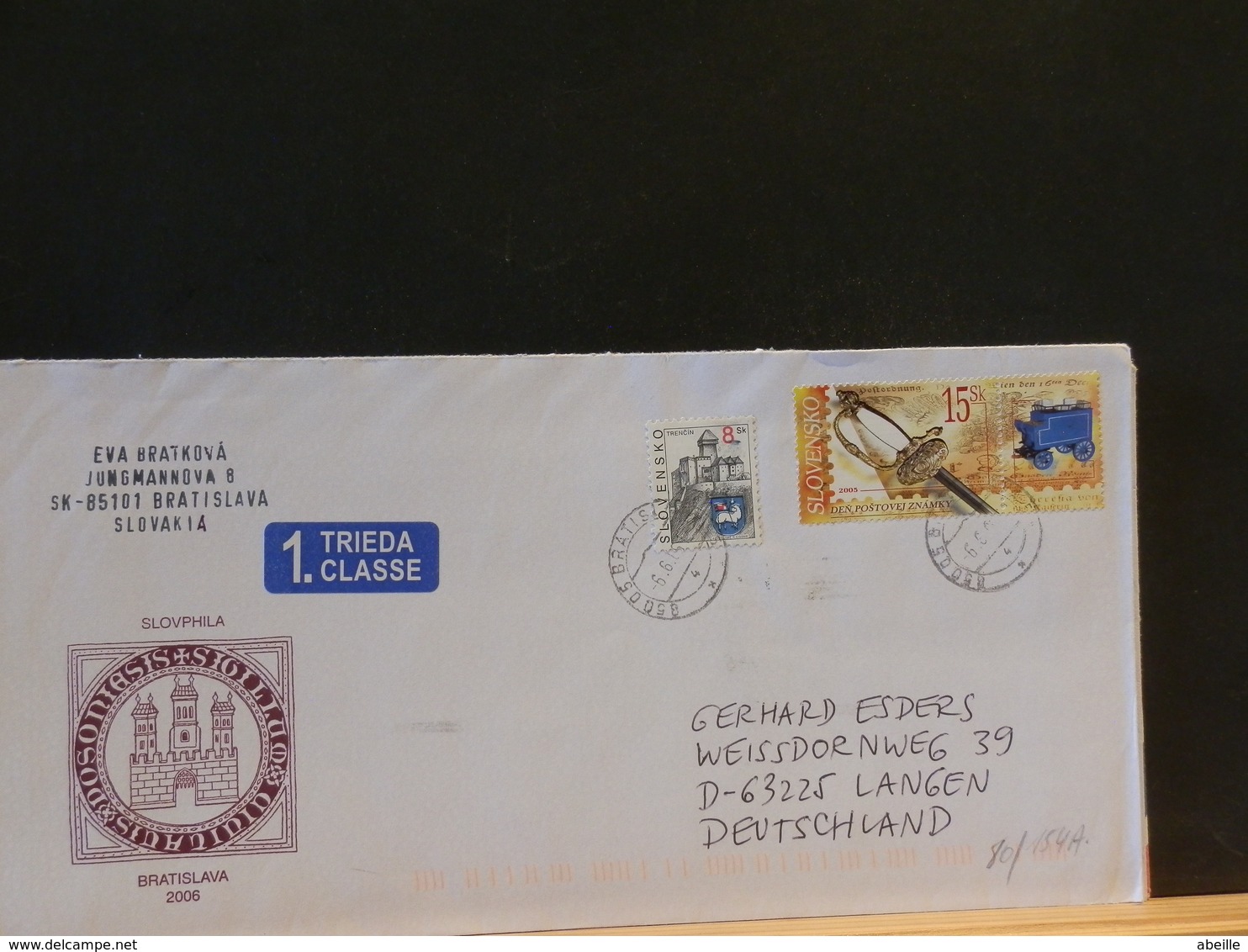 80/154A  LETTRE SLOVENSKO - Lettres & Documents