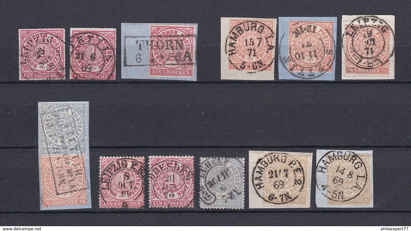 Norddeutscher Postbezirk - 1868/69 - Michel Nr. 4+15/18 - Stempel - Gest. - 61 Euro - Other & Unclassified