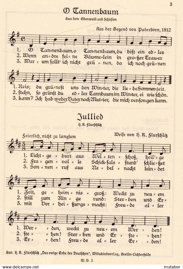 ~1930 Berlin-Lichterfelde,,Widukindverlag"Liederblätter Der Deutschen Glaubensbewegung 4 S. - Autres & Non Classés