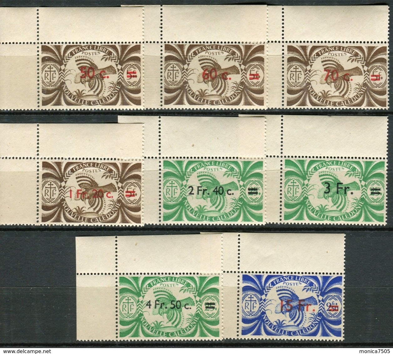 NOUVELLE-CALEDONIE ( POSTE ) : Y&T  N°  249/256  TIMBRES  NEUFS  SANS  TRACE DE CHARNIERE , GOMME  BICOLORE , A  VOIR . - Unused Stamps