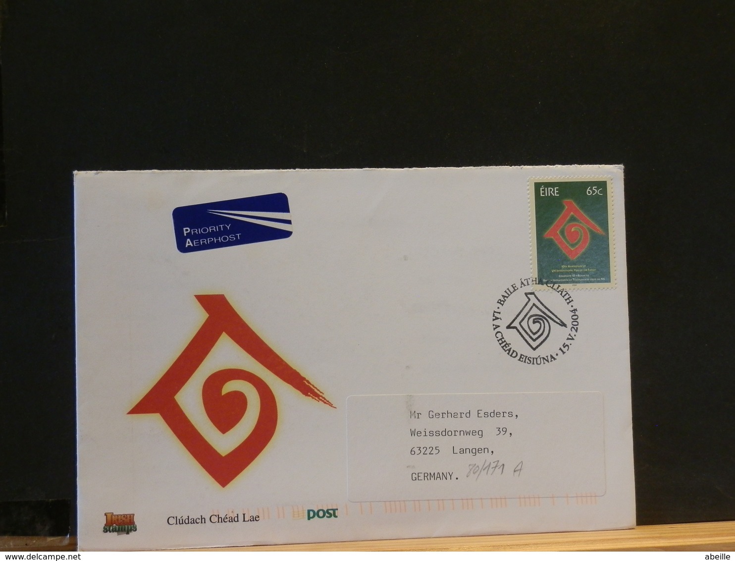 80/171A LETTRE EIRE   2004 - Covers & Documents