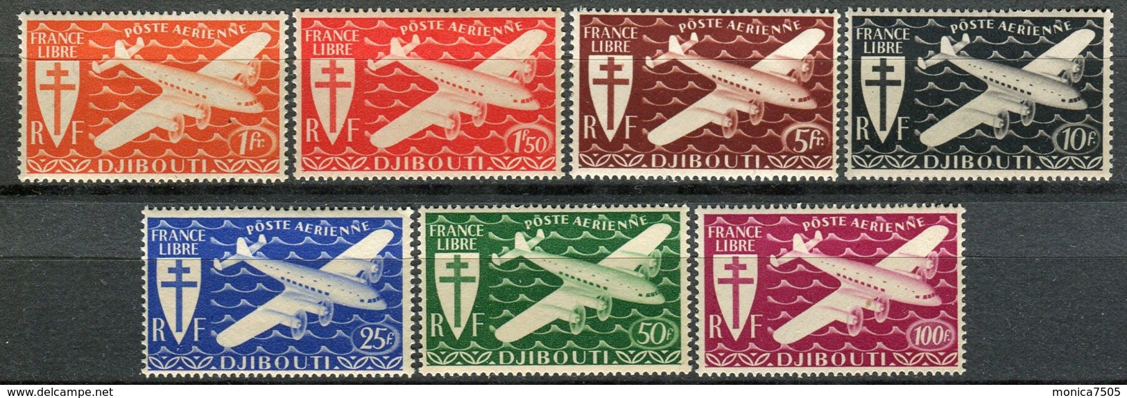 DJIBOUTI ( AERIEN ) : Y&T  N° 1/7  TIMBRES  NEUFS  SANS  TRACE DE CHARNIERE , GOMME  BICOLORE , A  VOIR . - Nuevos