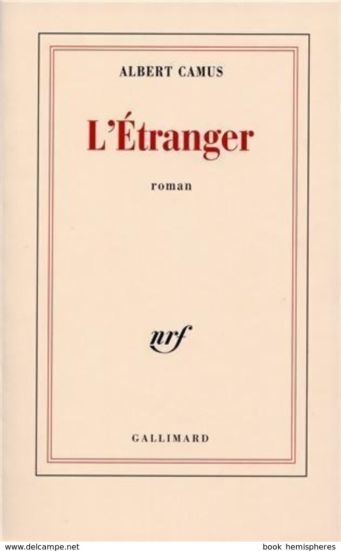 L'étranger De Albert Camus (1942) - Altri & Non Classificati