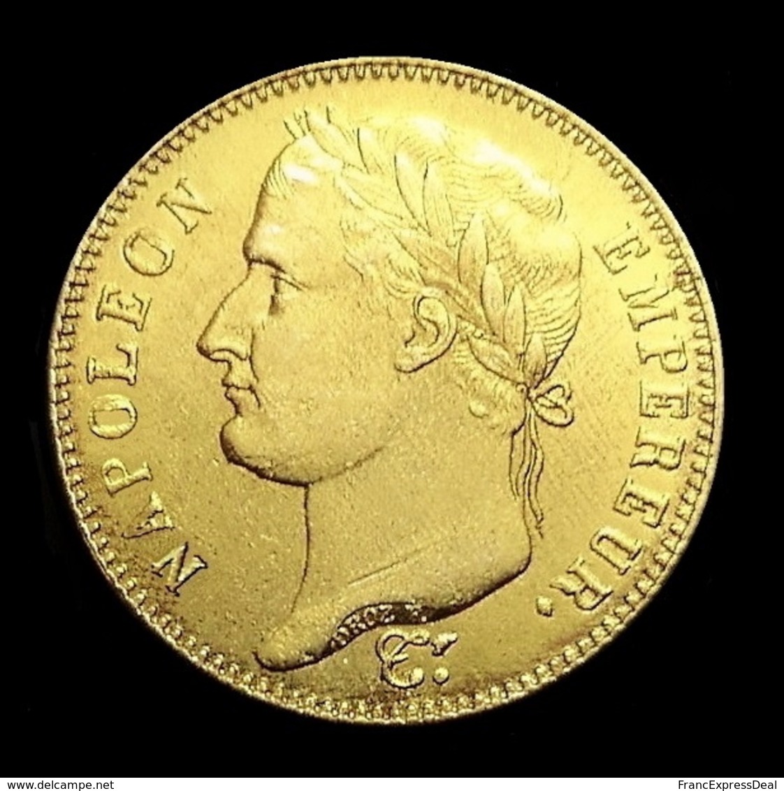 COPIE - 1 Pièce Plaquée OR ( GOLD Plated Coin ) - France - 20 Francs Napoléon Tête Laurée 1814 W - Altri & Non Classificati