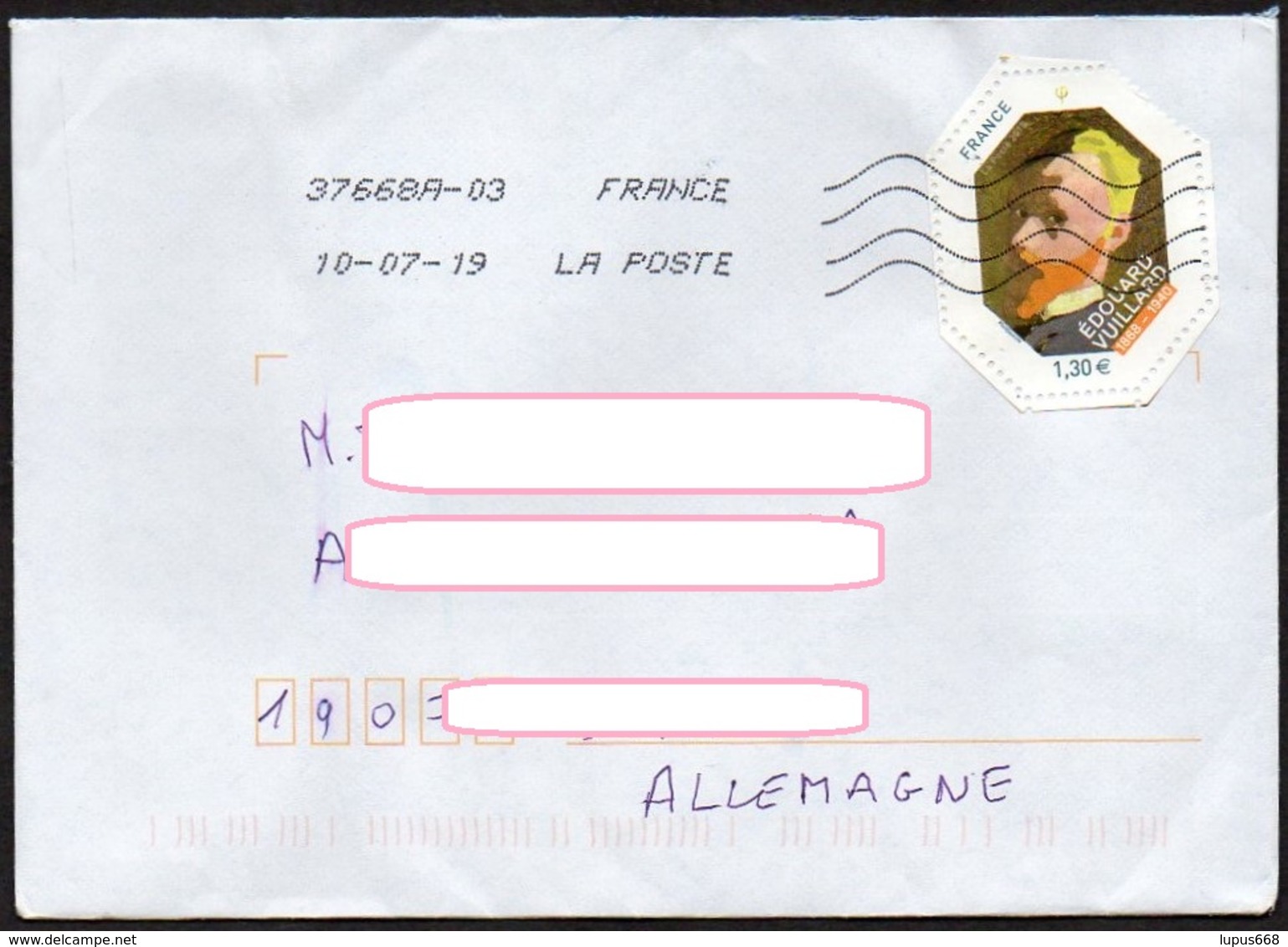 Frankreich 2018 Brief / Letter/ Lettre  20g Europa;  MiNr. 7043 ; Jean Edouard Vuillard - Lettres & Documents