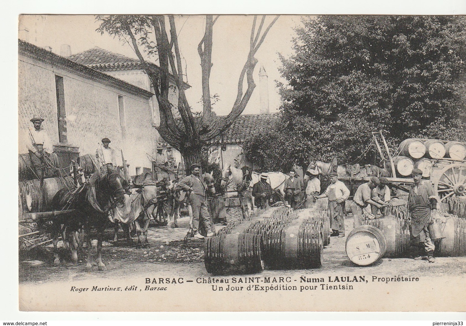 Barsac (Gironde) Château St Marc,Employés Au Travail, Expédition Pour Tientsin/Chine (Vins Pomerol,Graves,St Emilion...) - Autres & Non Classés