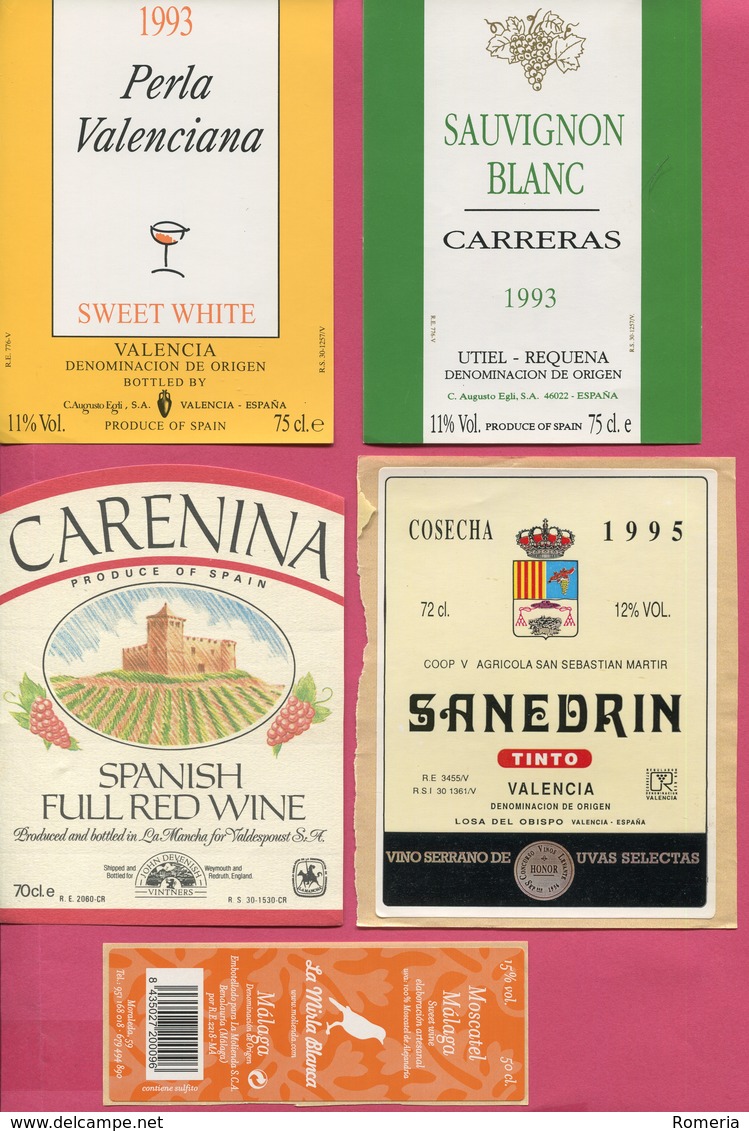 1632 - Espagne - Lot 13 étiquettes De Vins Espagnols - Autres & Non Classés