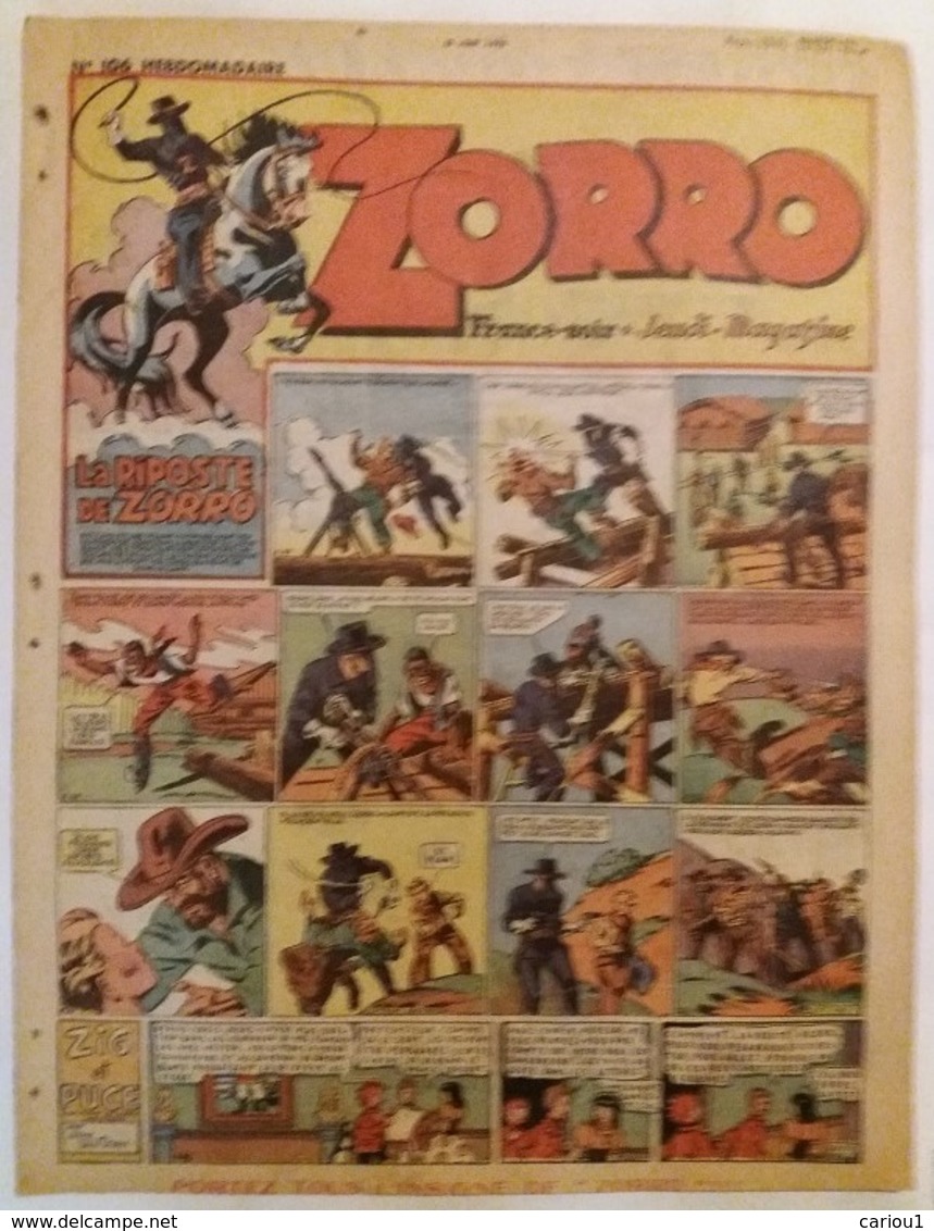 C1  ZORRO Jeudi Magazine 106 1948 Luc BRADFER Zig Puce  Port Inclus France - Zorro