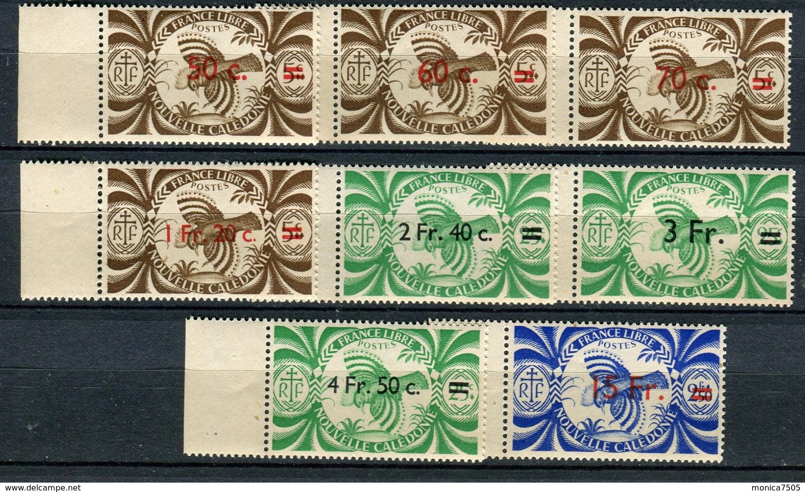 NOUVELLE-CALEDONIE ( POSTE ) : Y&T  N°  249/256  TIMBRES  NEUFS  SANS  TRACE DE CHARNIERE , GOMME  BICOLORE , A  VOIR . - Neufs