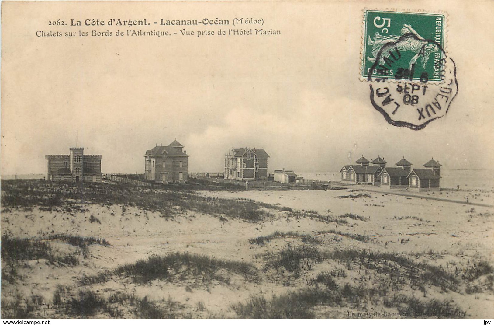 LACANAU OCEAN - La Côte D'Argent/Chalets Sur Les Bords De L'Atlantique/vue Prise De L'Hôtel Marlan/cachet Perlé - Other & Unclassified