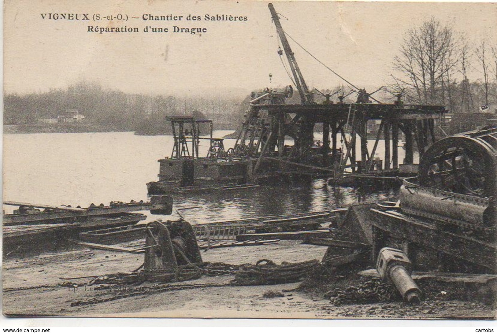 91 VIGNEUX Chantier Des Sablières - Réparation D'une Drague - Vigneux Sur Seine