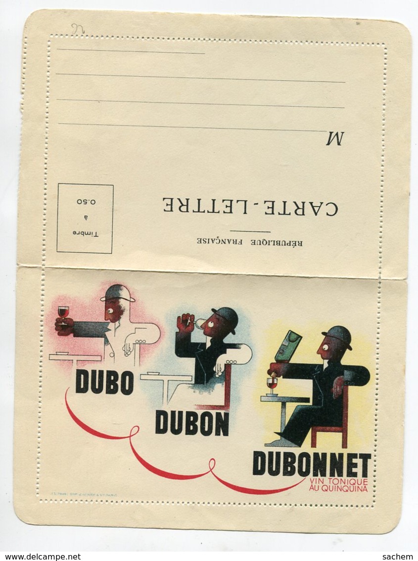 PUBLICITE DUBONNET Illustrateur CASSANDRE  Carte Lettre Double   Vins Spiritiueux    D20 2019 - Werbepostkarten