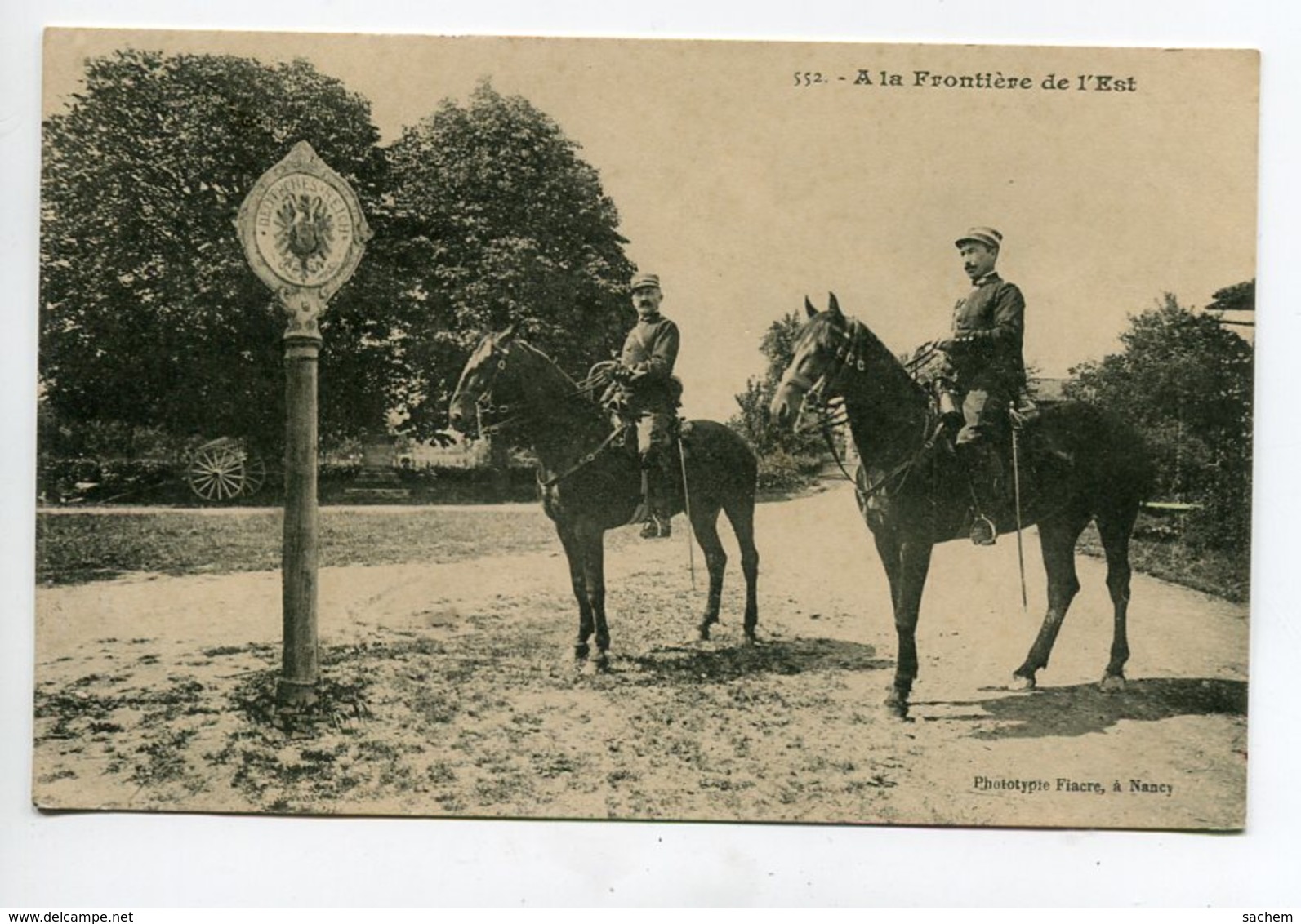 54 A La Frontiere De L' Est Militaires Cavaliers  1913 Timbrée - Phototypie Fiacre Nancy   D20 2019 - Other & Unclassified