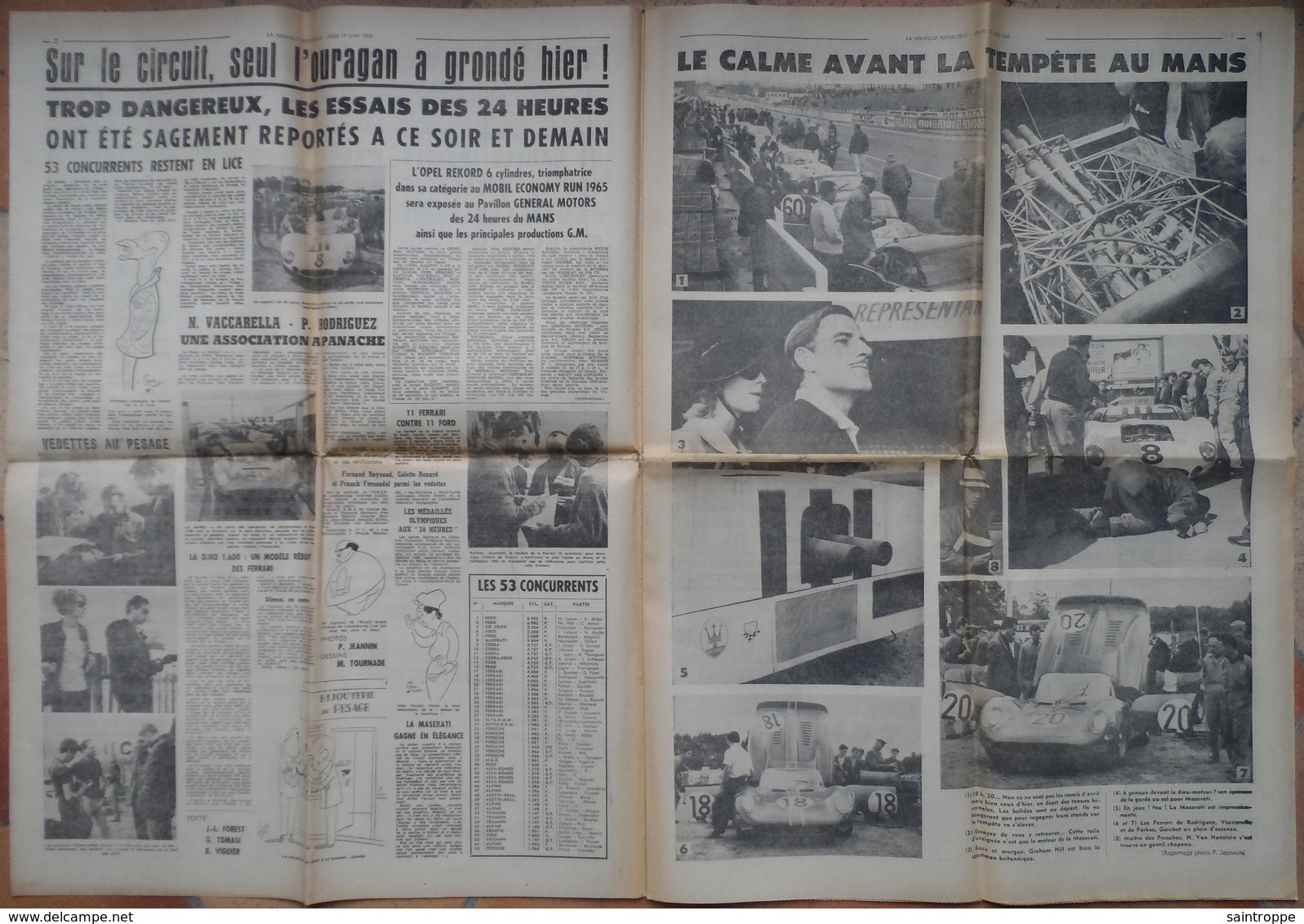 1965.Tempête Sur Essais Des 24 H Du Mans.Monstrueuse Famille De Cholet.Pétrolier "RONA STAR".Poulidor-Anquetil. - 1950 à Nos Jours