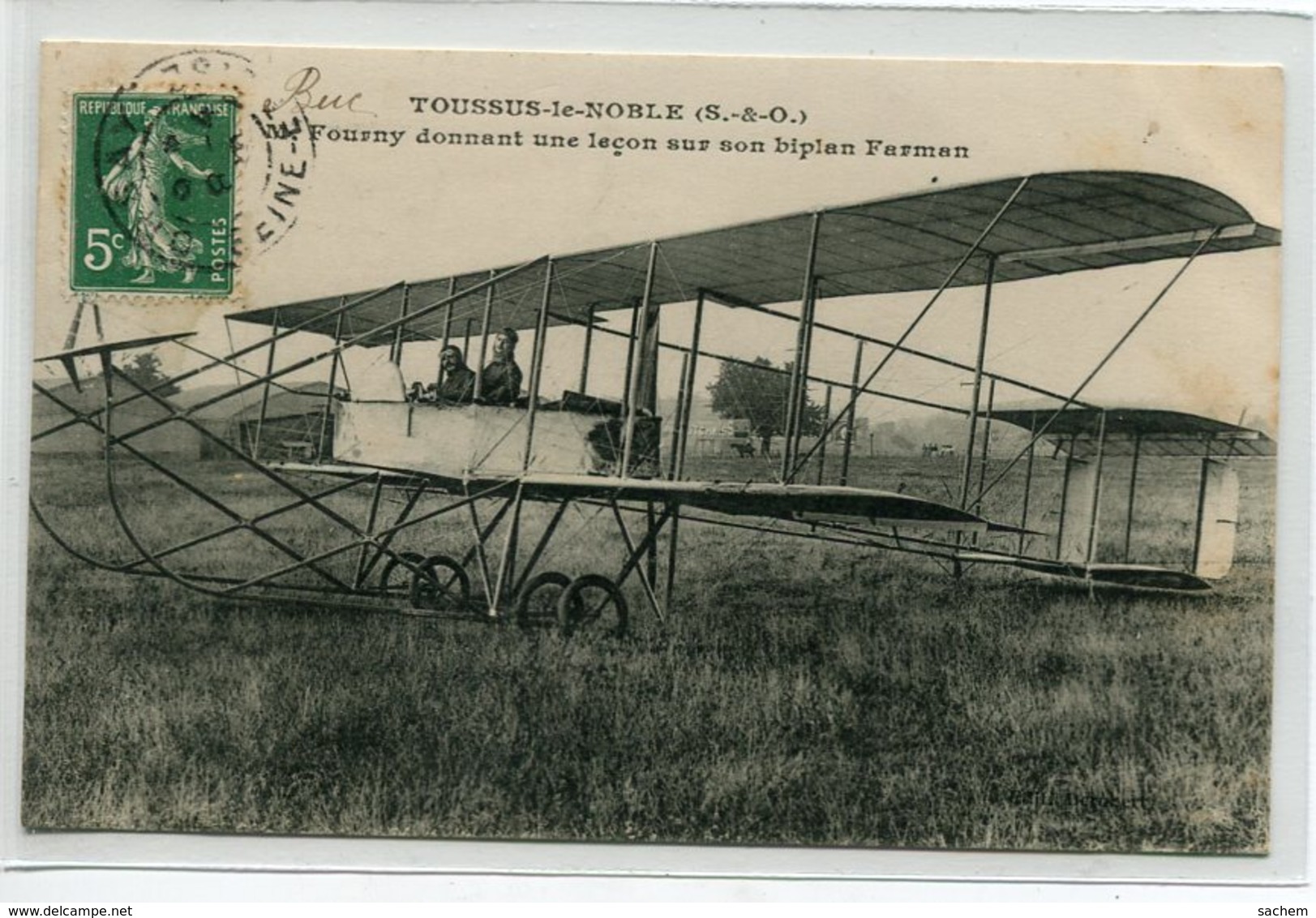 78 TOUSSUS Le NOBLE Aviateur FOURNY Donnant Une Lecon Sur Son Avion Biplan Farman  1912 écrite Timbrée   D20 2019 - Sonstige & Ohne Zuordnung