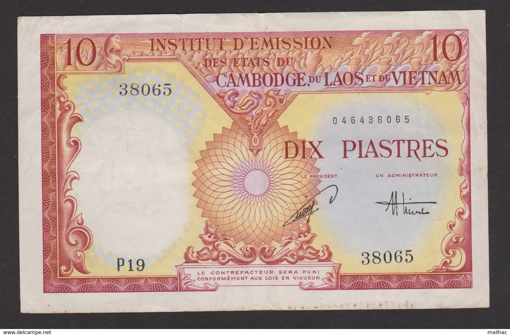 CAMBODGE, LAOS Et VIETNAM - 10 PIASTRES - Indochine