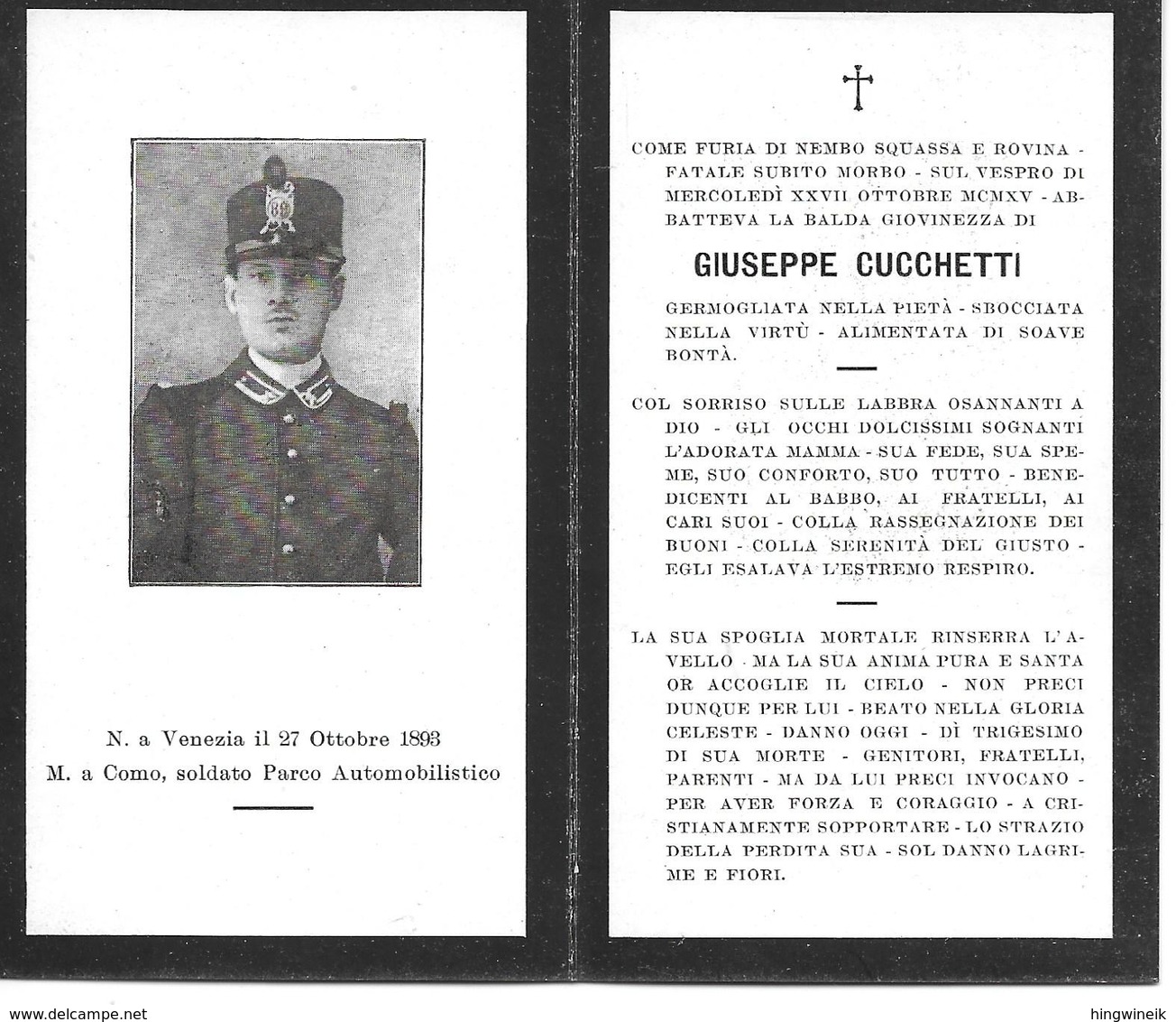Giuseppe Cucchetti ( Venezia 1893) - Religion & Esotérisme