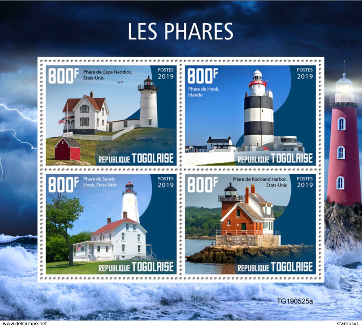 Togo. 2019 Lighthouses. (0525a)  OFFICIAL ISSUE - Faros