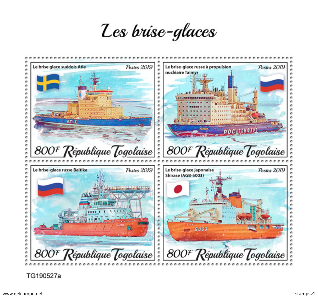 Togo. 2019 Icebreakers. (0527a)  OFFICIAL ISSUE - Schiffe