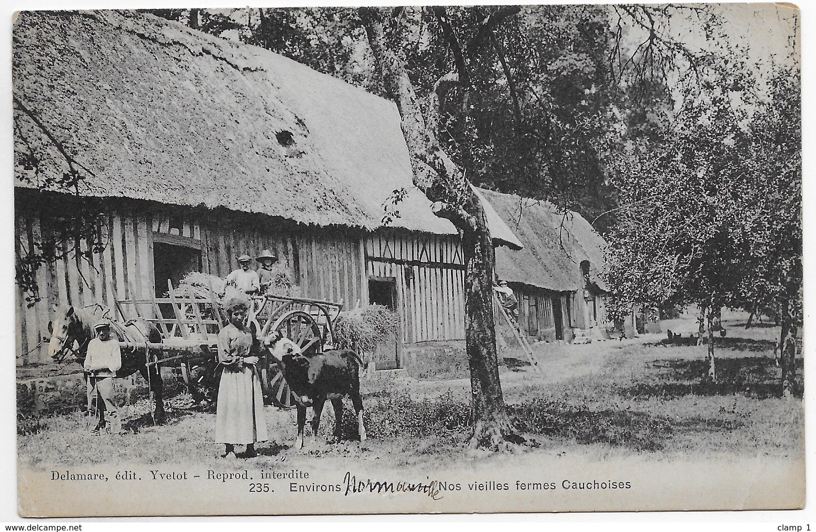 CPA 76 ENVIRONS DE YVETOT (NORMANVILLE) NOS VIEILLES FERMES CAUCHOISES ** FEUTRE AU DOS ** - Yvetot