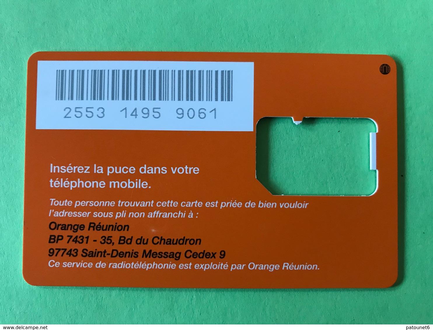 REUNION  -  Carte SIM Orange  -  ForfaitOrange  -  Coque Sans Puce - Riunione