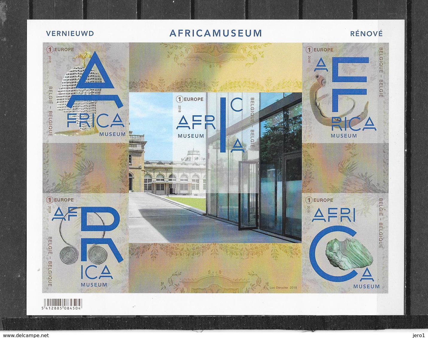 België Zwart Wit Blaadje Africamusem 2018 - Feuillets N&B Offerts Par La Poste [ZN & GC]