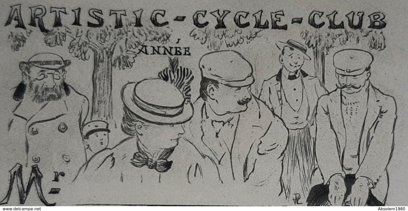 ARTISTIC CYCLE CLUB CARTE MEMBRE EAU FORTE 1900 CREE PAR BAUER FILS DUMAS MIRBEAU CLEMENCEAU STERN OLD CARD VELOCYCLING - Pubblicitari