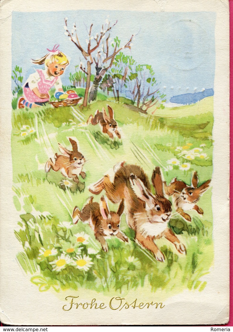 Allemagne - Carte Frohe Ostern - Joyeuses Pâques - Ecrite, Timbrée - 6639 - Pascua