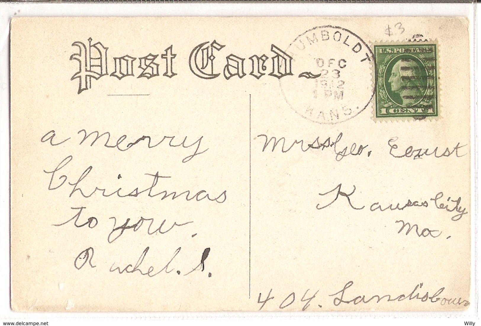 P 418, OLD FANTASY POSTCARD , GREETINGS , PENSEE ,  A YARD OF CHRISTMAS WISHES - Other & Unclassified